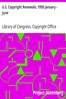 U.S. Copyright Renewals, 1958 January - June
