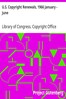U.S. Copyright Renewals, 1966 January - June
