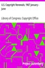 U.S. Copyright Renewals, 1967 January - June