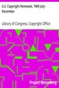 U.S. Copyright Renewals, 1969 July - December
