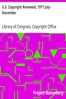 U.S. Copyright Renewals, 1971 July - December