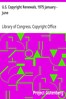 U.S. Copyright Renewals, 1975 January - June