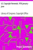 U.S. Copyright Renewals, 1976 January - June