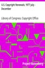 U.S. Copyright Renewals, 1977 July - December