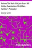 Review of the Work of Mr John Stuart Mill Entitled, 'Examination of Sir William Hamilton's Philosophy.'