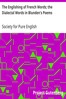 The Englishing of French Words; the Dialectal Words in Blunden's Poems