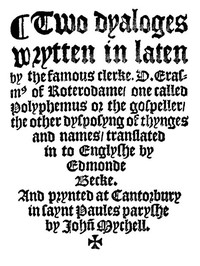 Two Dyaloges (c. 1549)