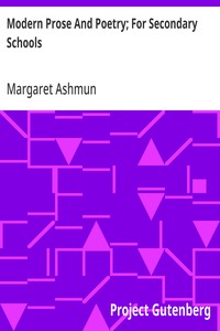 Modern Prose And Poetry; For Secondary Schools