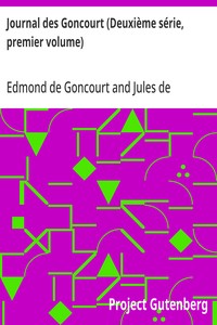 Journal des Goncourt (Deuxième série, premier volume)
