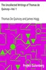 The Uncollected Writings of Thomas de Quincey—Vol. 1
