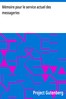 Mémoire pour le service actuel des messageries