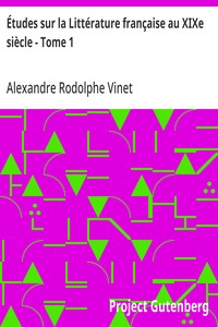 Études sur la Littérature française au XIXe siècle - Tome 1