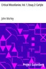 Critical Miscellanies, Vol. 1, Essay 2: Carlyle