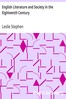 English Literature and Society in the Eighteenth Century