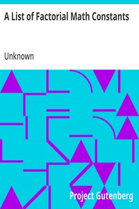 A List of Factorial Math Constants