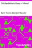 Critical and Historical Essays — Volume 1