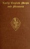 Early English Meals and Manners