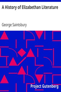 A History of Elizabethan Literature