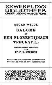 Salome en Een Florentijnsch Treurspel