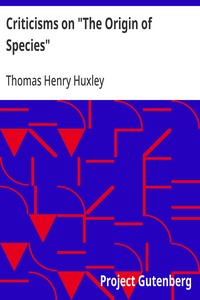 Criticisms on "The Origin of Species"