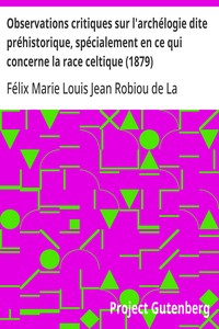 Observations critiques sur l'archélogie dite préhistorique, spécialement en ce qui concerne la race celtique (1879)