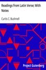 Readings from Latin Verse; With Notes