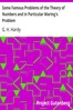 Some Famous Problems of the Theory of Numbers and in Particular Waring's Problem