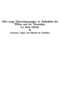 Animismus, Magie und Allmacht der Gedanken