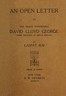 An Open Letter to the Right Honorable David Lloyd George