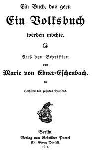 Ein Buch, das gern ein Volksbuch werden möchte