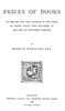Prices of Books