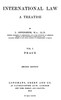 International Law. A Treatise. Volume 1 (of 2)