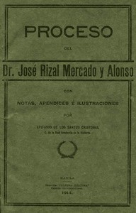 Proceso del Dr. José Rizal Mercado y Alonso