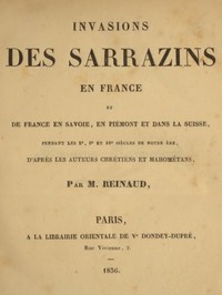 Invasions des Sarrazins en France