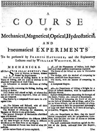 A Course of Mechanical, Magnetical, Optical, Hydrostatical and Pneumatical Experiments