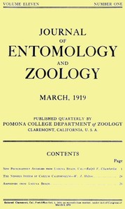 Journal of Entomology and Zoology, Vol. 11, No. 1, March 1919