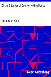Of the Injustice of Counterfeiting Books