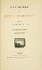 The Works of John Marston. Volume 3