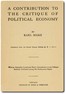 A Contribution to the Critique of Political Economy