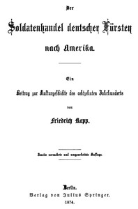 Der Soldatenhandel deutscher Fürsten nach Amerika