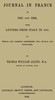 Journal in France in 1845 and 1848 with Letters from Italy in 1847