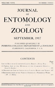 Journal of Entomology and Zoology, Vol. 09, No. 3, September 1917