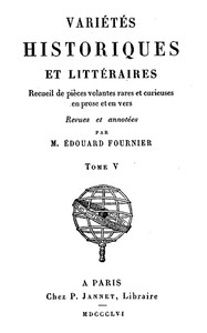 Variétés Historiques et Littéraires (05/10)