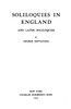 Soliloquies in England, and Later Soliloquies