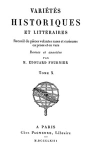 Variétés Historiques et Littéraires (10/10)