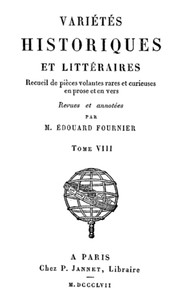 Variétés Historiques et Littéraires (08/10)