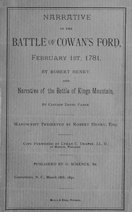 Narrative of the Battle of Cowan's Ford, February 1st, 1781