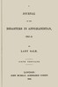 A Journal of the Disasters in Affghanistan, 1841-2