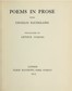 Poems in Prose