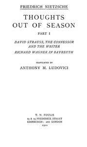 Thoughts out of Season, Part I
